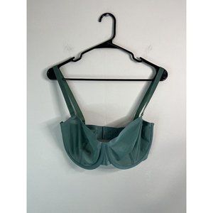 34H CUUP The Balconette Style Sheer Mesh Blue/Green Women’s I Support You Bra